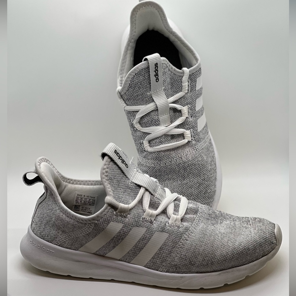 adidas Cloudfoam Pure 2.0 Running Shoes, Women's Size 9.5 M, White/Grey MSRP $75